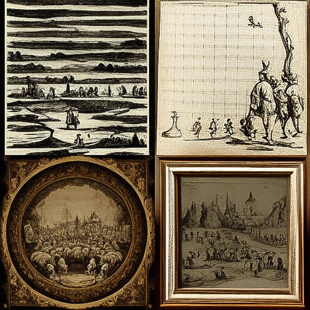 Jacques Callot style, Midjourney V3, render 1 of 4