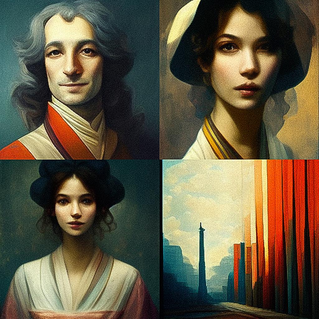 Jacques-Louis David style, Midjourney V3, render 1 of 4