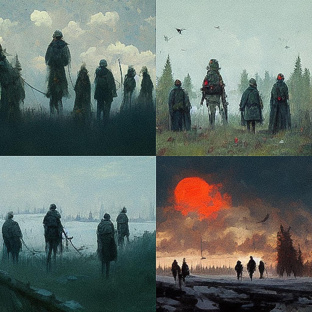 Jakub Rozalski style, Midjourney V3, render 1 of 4