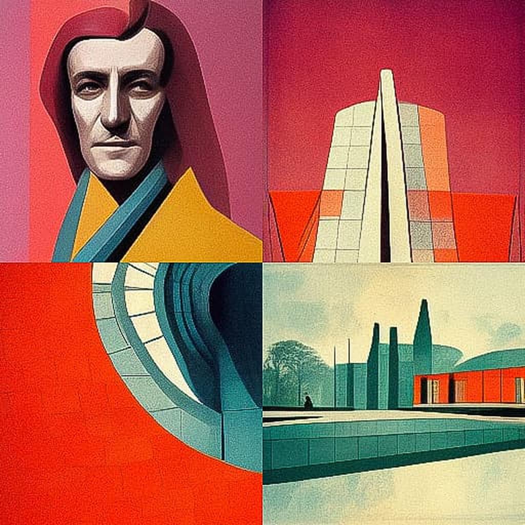 James Stirling style, Midjourney V3, render 1 of 4