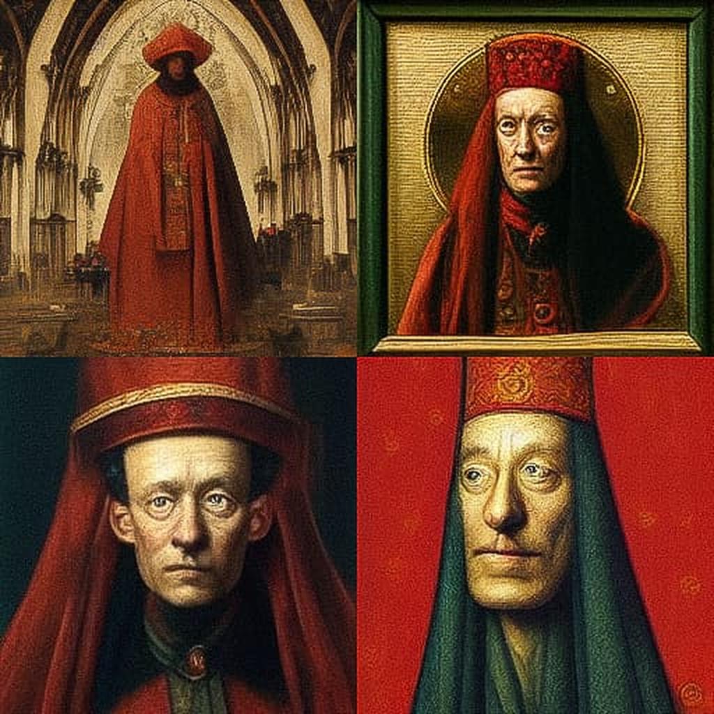 Jan Van Eyck style, Midjourney V3, render 1 of 4