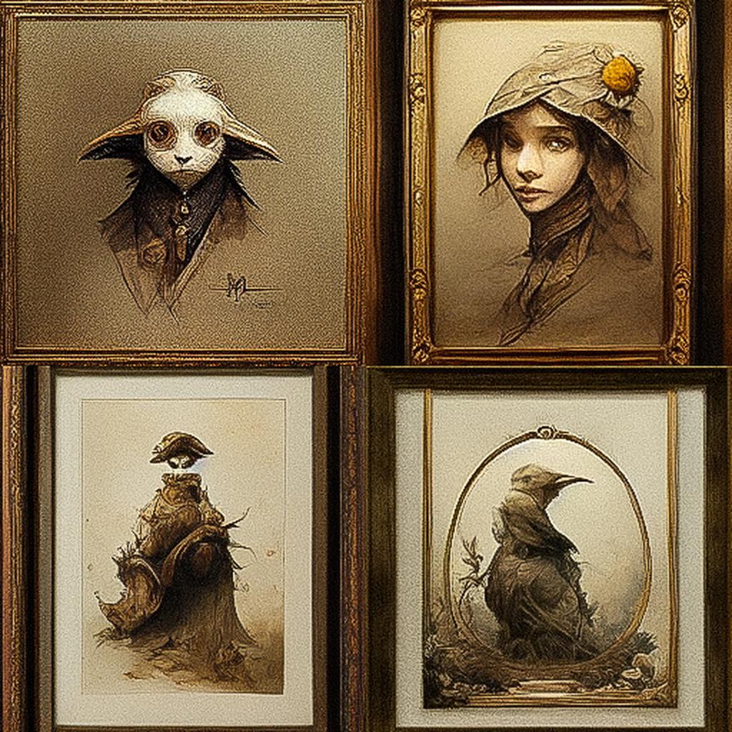 Jean-Baptiste Monge style, Midjourney V3, render 1 of 4