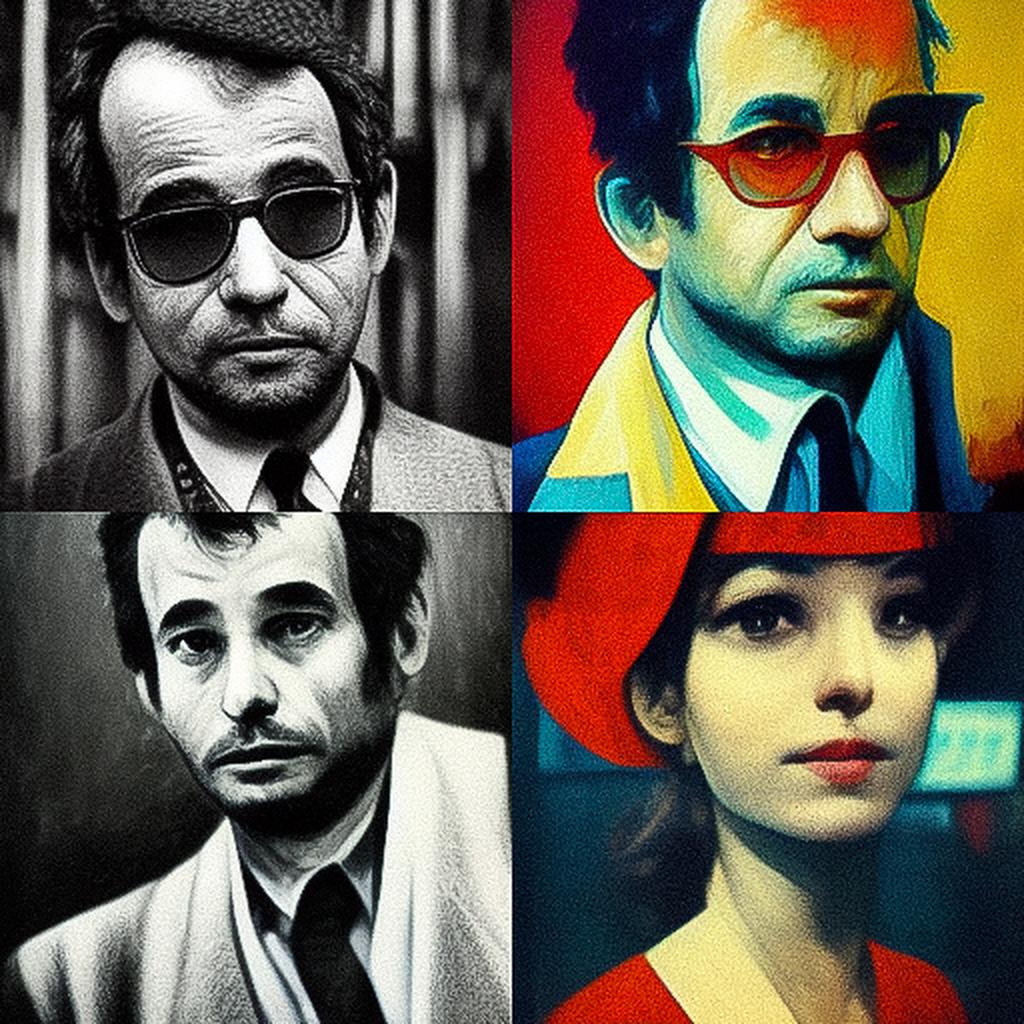 Jean-Luc Godard style, Midjourney V3, render 1 of 4