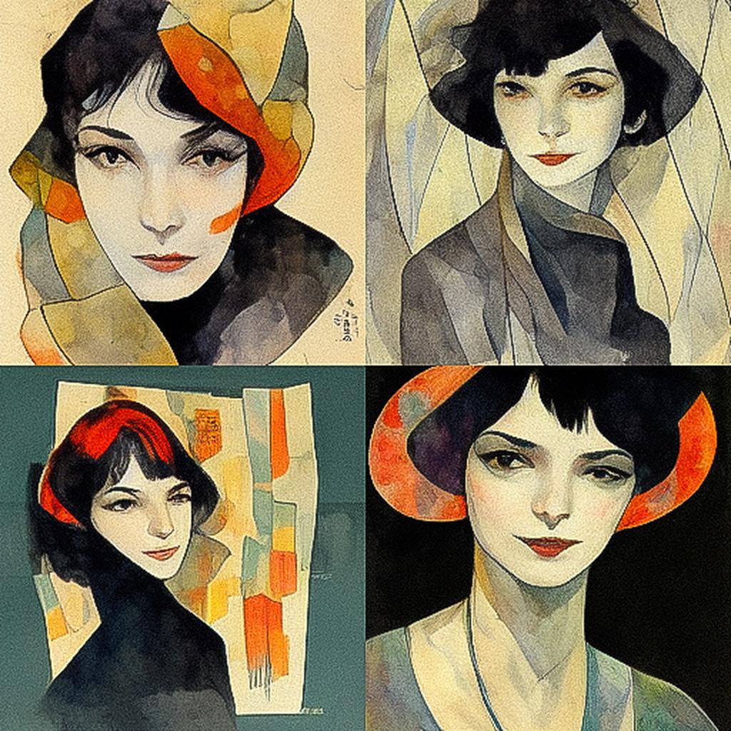 Jeanne Mammen style, Midjourney V3, render 1 of 4