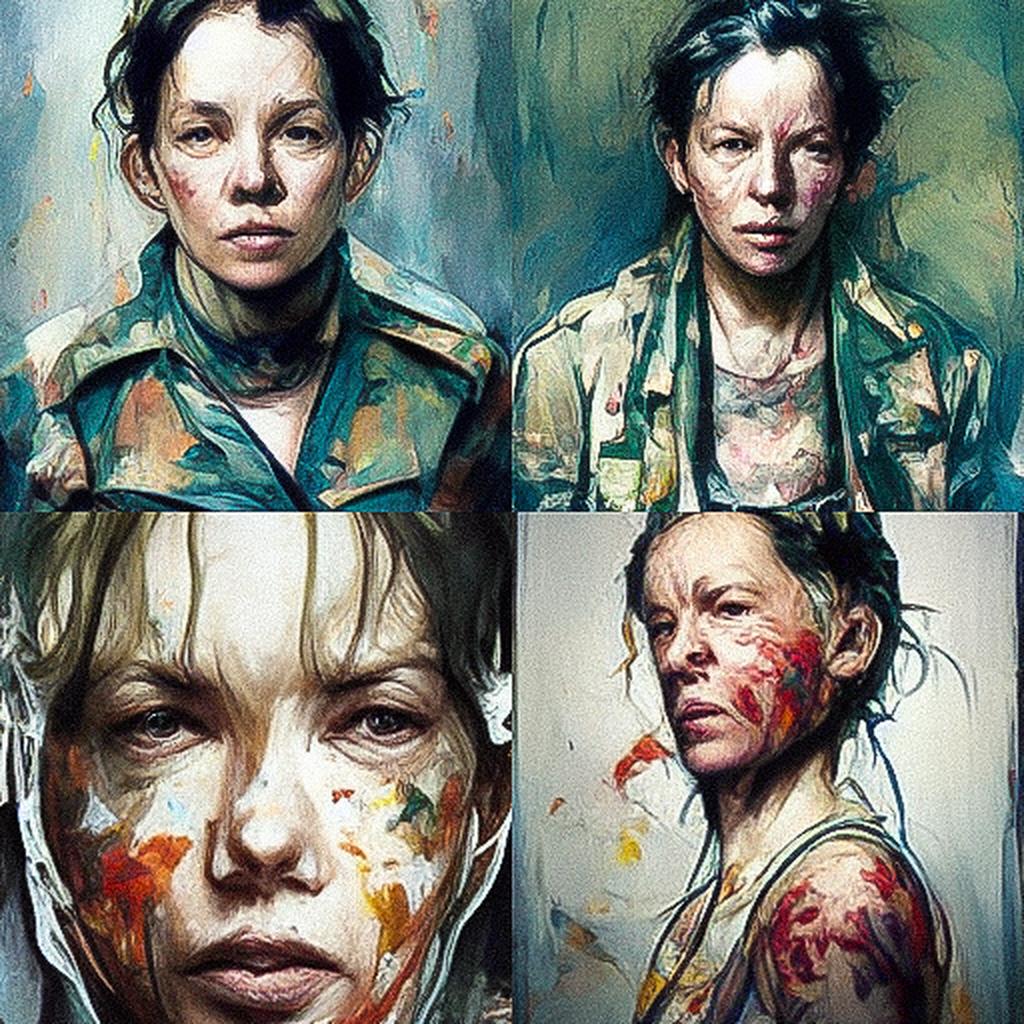 Jenny Saville style, Midjourney V3, render 1 of 4