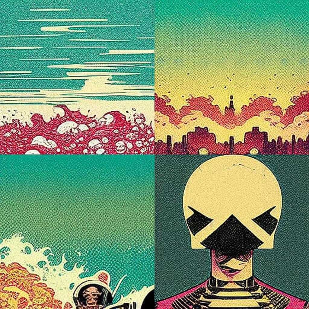 Jim Mahfood style, Midjourney V3, render 1 of 4