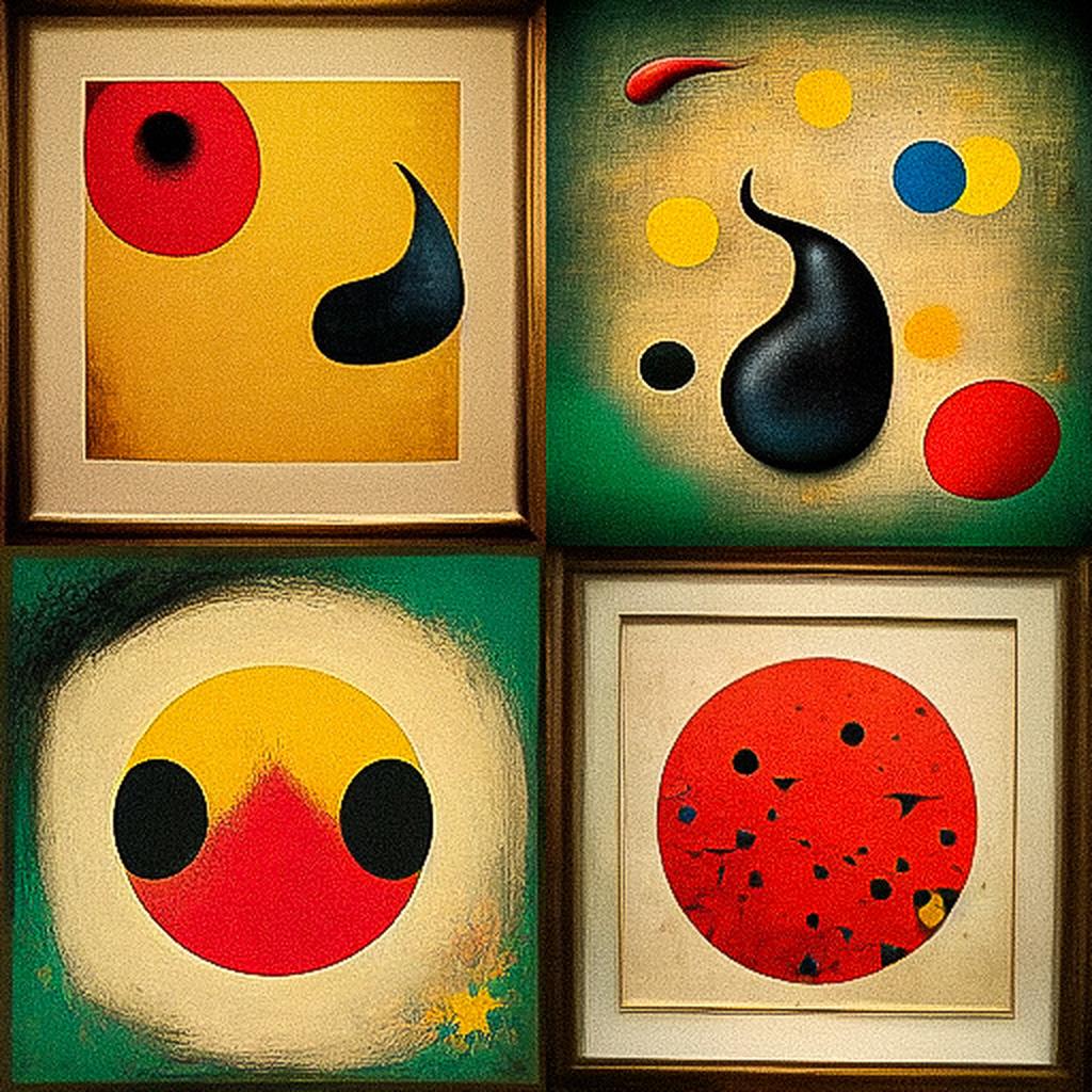 Joan Miro style, Midjourney V3, render 1 of 4