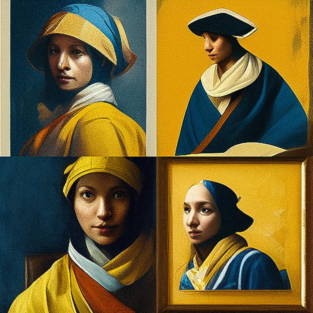 Johannes Vermeer style, Midjourney V3, render 1 of 4