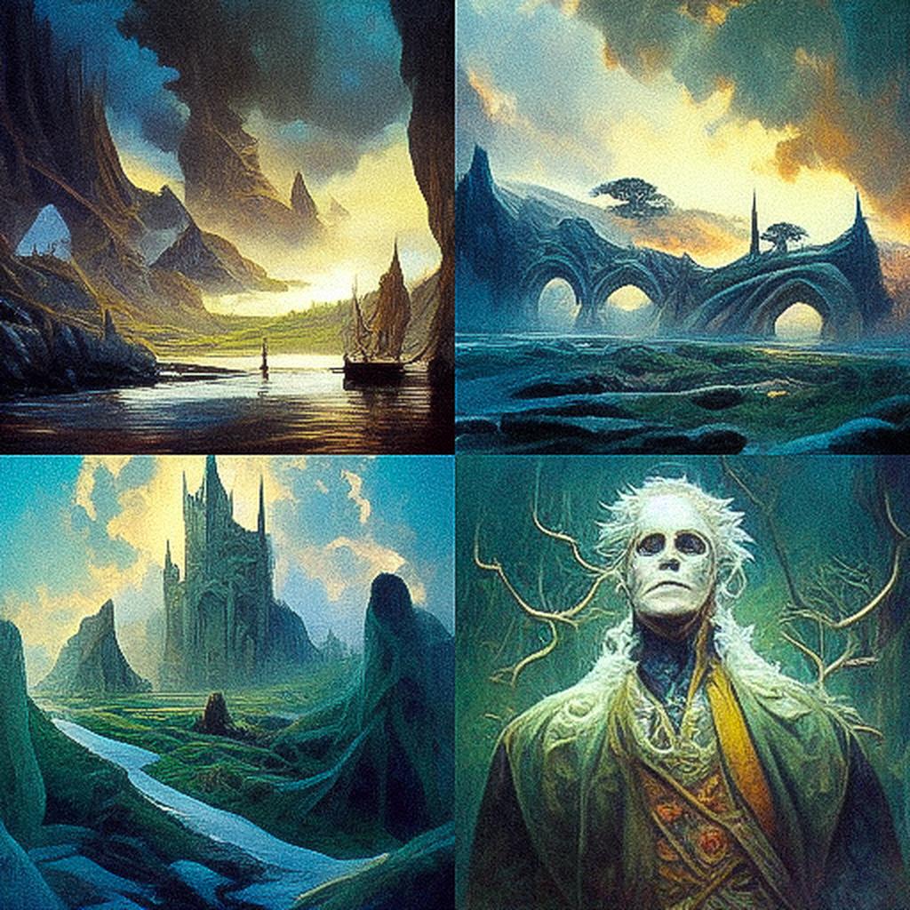 John Howe style, Midjourney V3, render 1 of 4