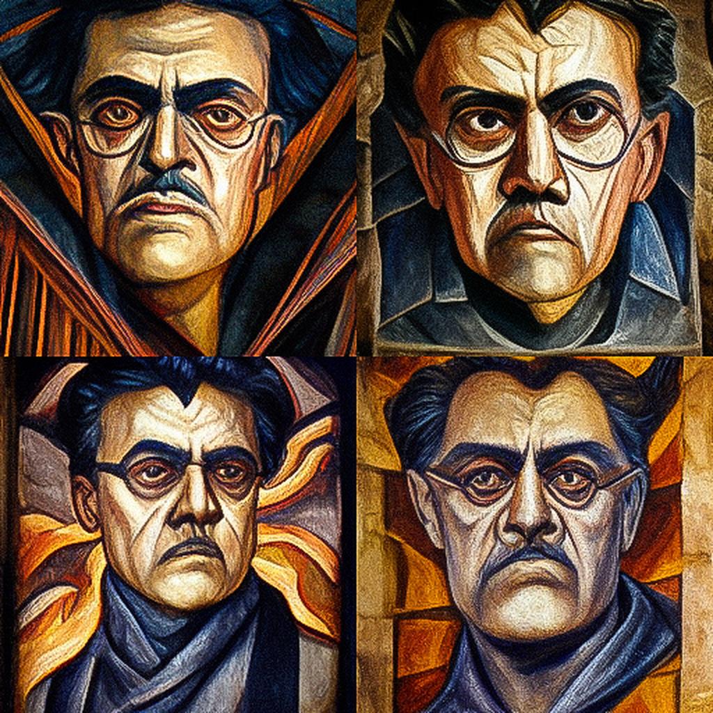 Jose Clemente Orozco style, Midjourney V3, render 1 of 4