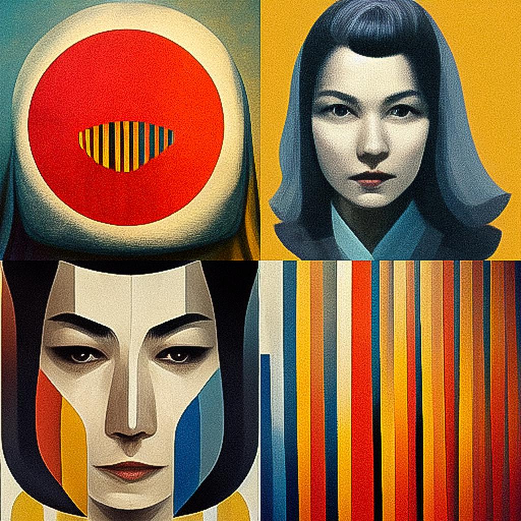 Jun Kaneko style, Midjourney V3, render 1 of 4