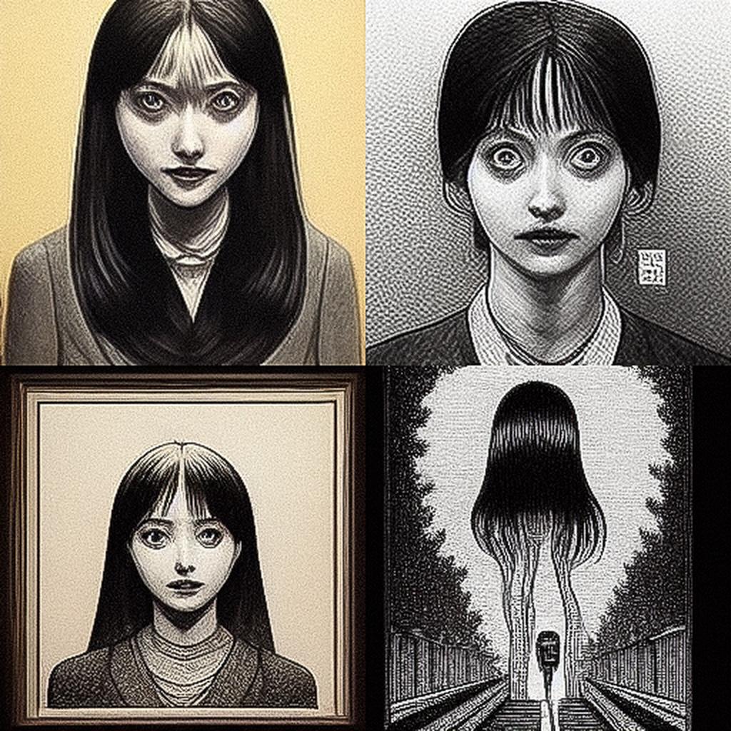 Junji Ito style, Midjourney V3, render 1 of 4