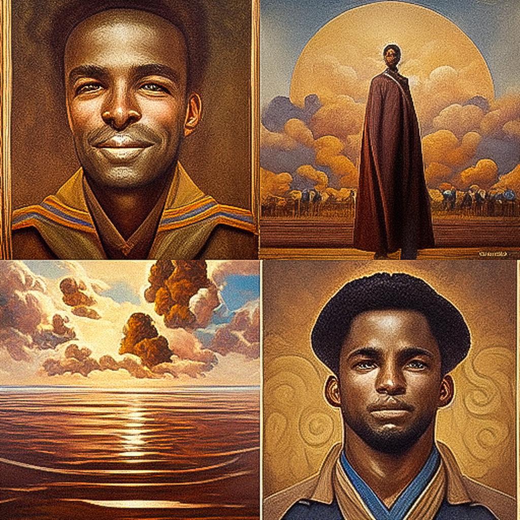 Kadir Nelson style, Midjourney V3, render 1 of 4