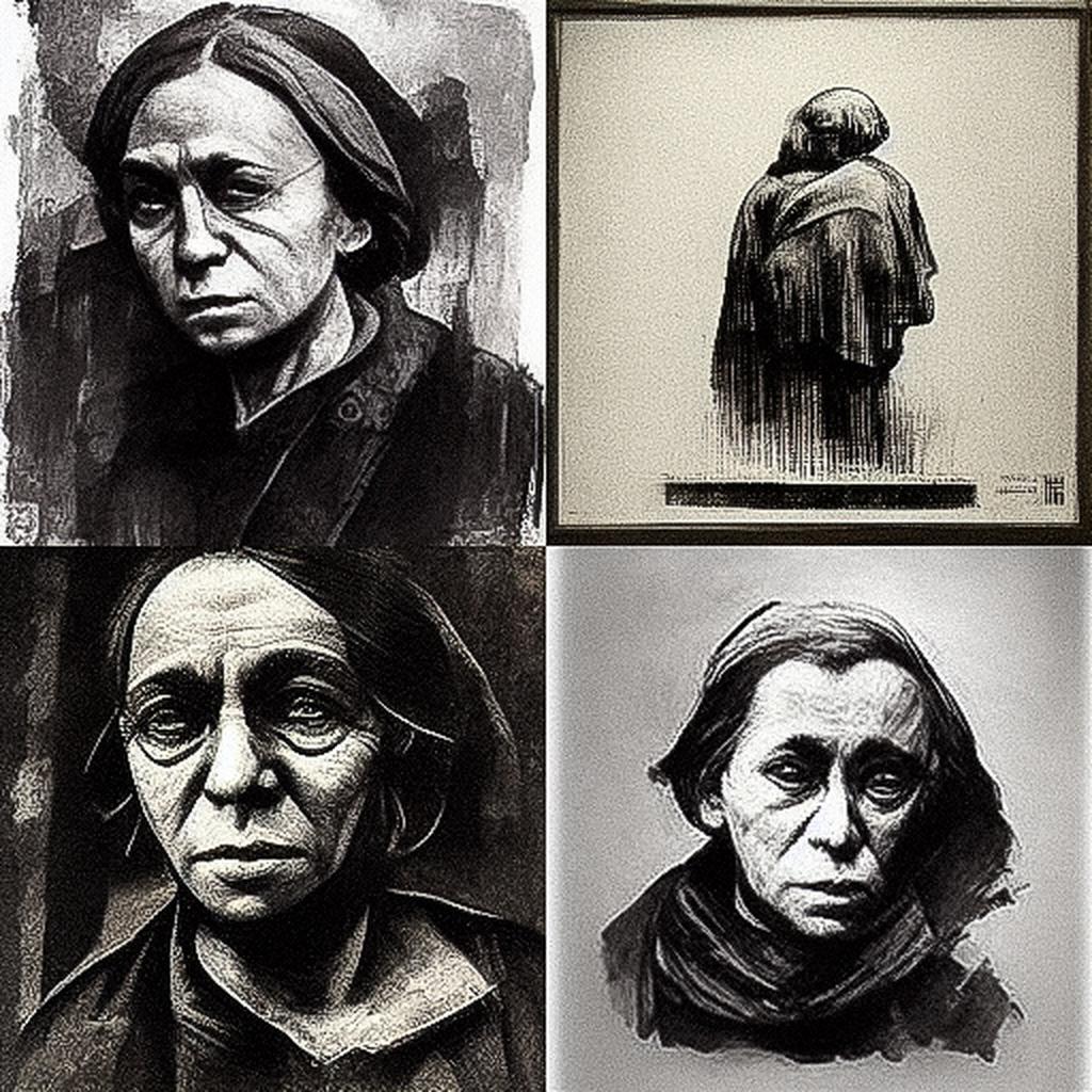 Kathe Kollwitz style, Midjourney V3, render 1 of 4
