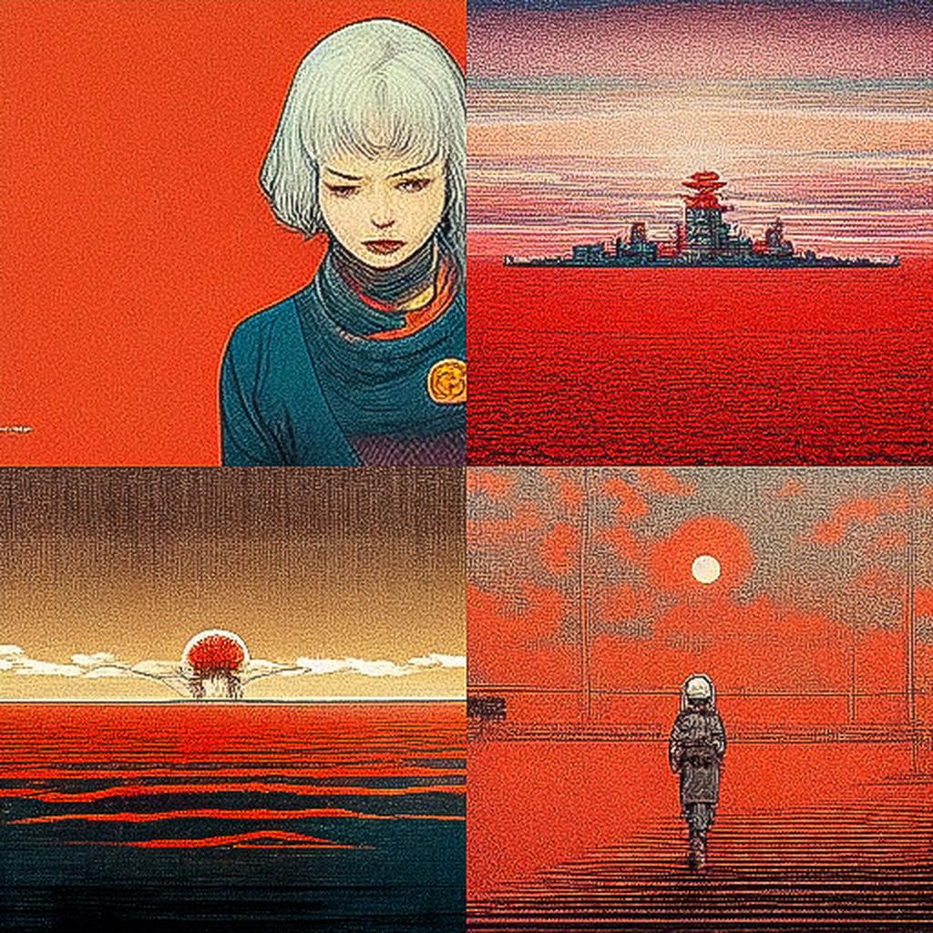 Katsuhiro Otomo style, Midjourney V3, render 1 of 4