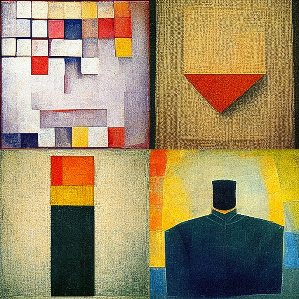 Kazimir Malevich style, Midjourney V3, render 1 of 4