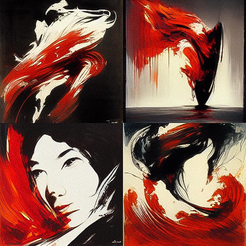 Kazuo Shiraga style, Midjourney V3, render 1 of 4