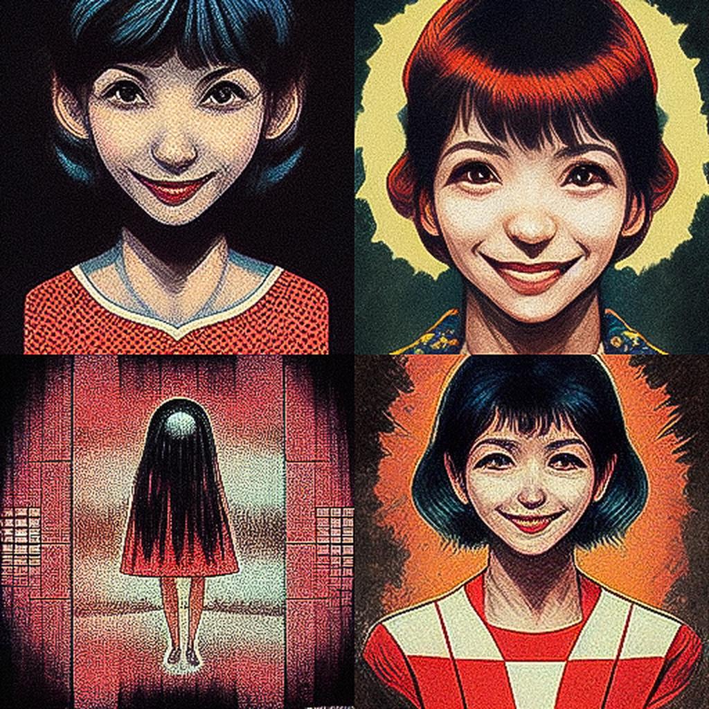 Kazuo Umezu style, Midjourney V3, render 1 of 4