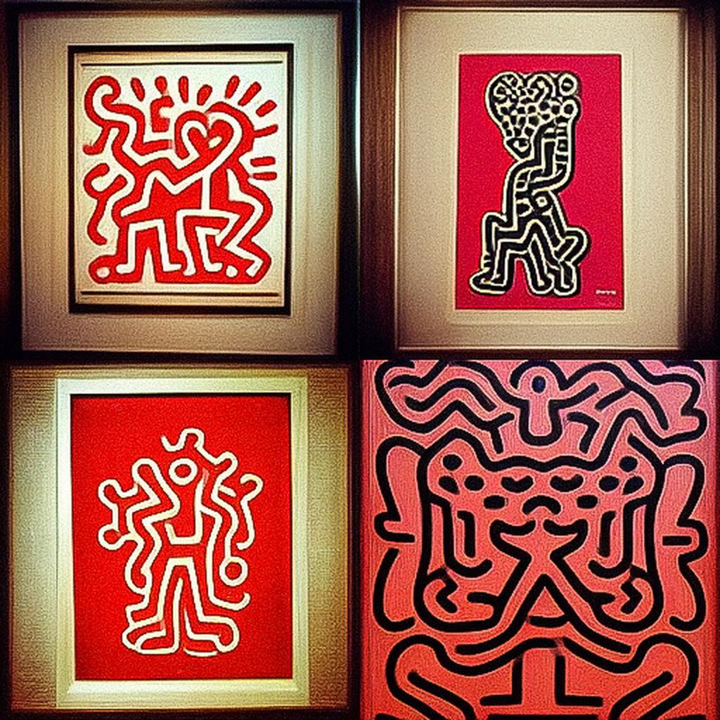 Keith Haring style, Midjourney V3, render 1 of 4