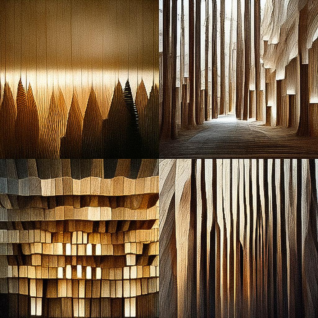 Kengo Kuma style, Midjourney V3, render 1 of 4
