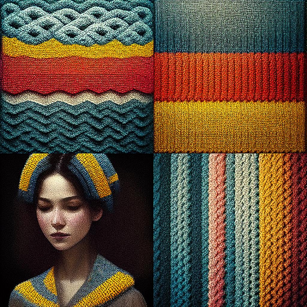Knitted style, Midjourney V3, render 1 of 4