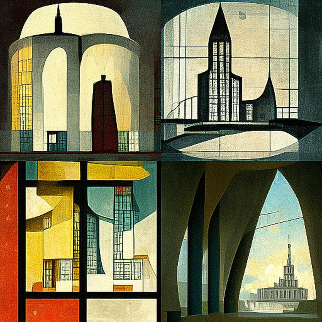 Konstantin Melnikov style, Midjourney V3, render 1 of 4