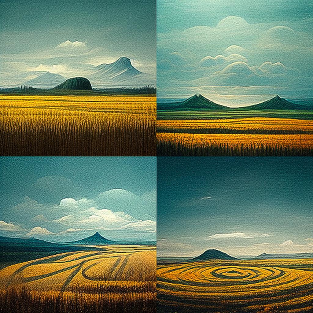 Land art style, Midjourney V3, render 1 of 4
