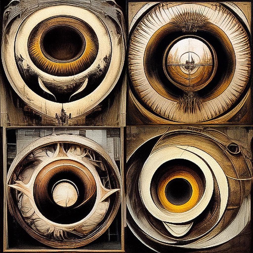 Lee Bontecou style, Midjourney V3, render 1 of 4