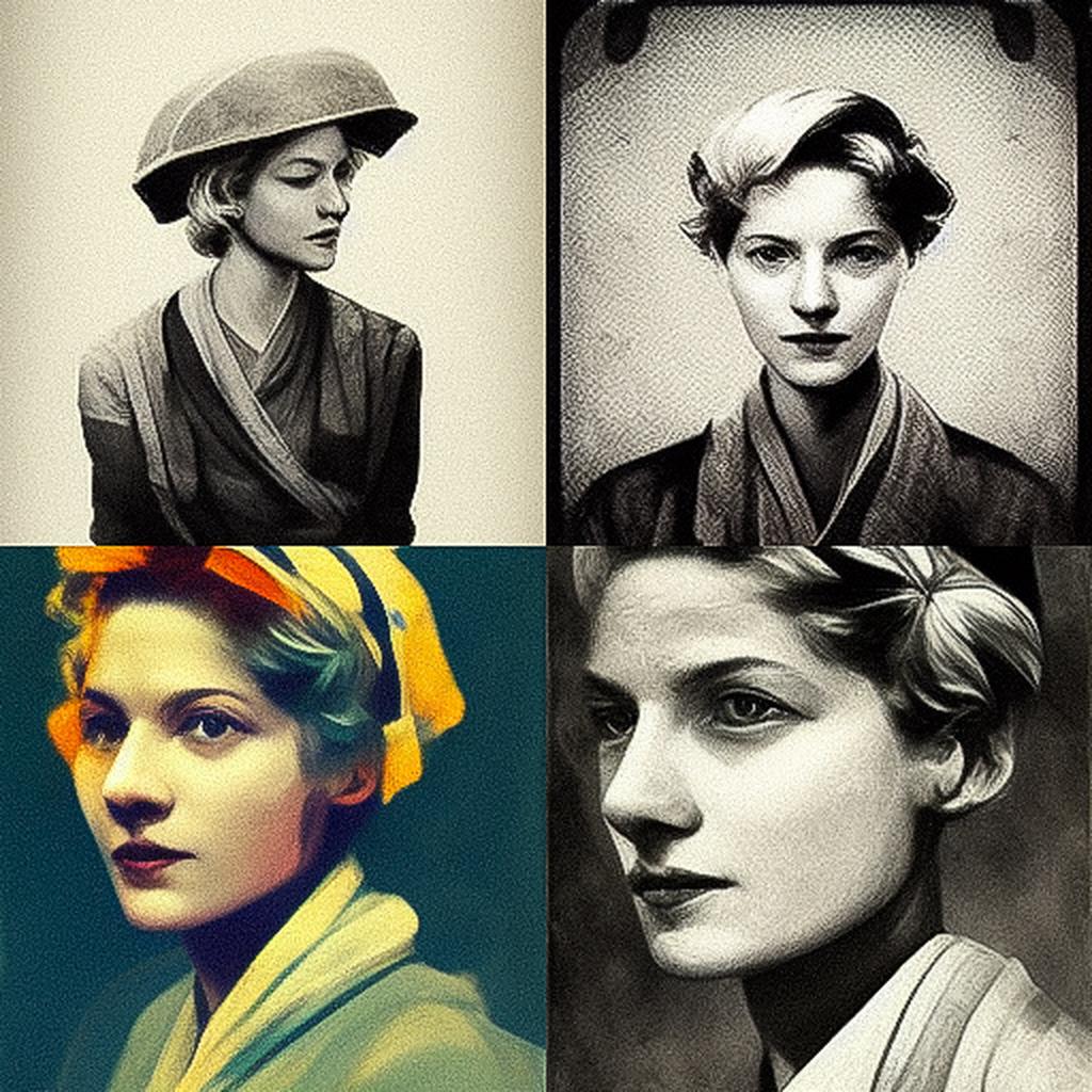 Lee Miller style, Midjourney V3, render 1 of 4