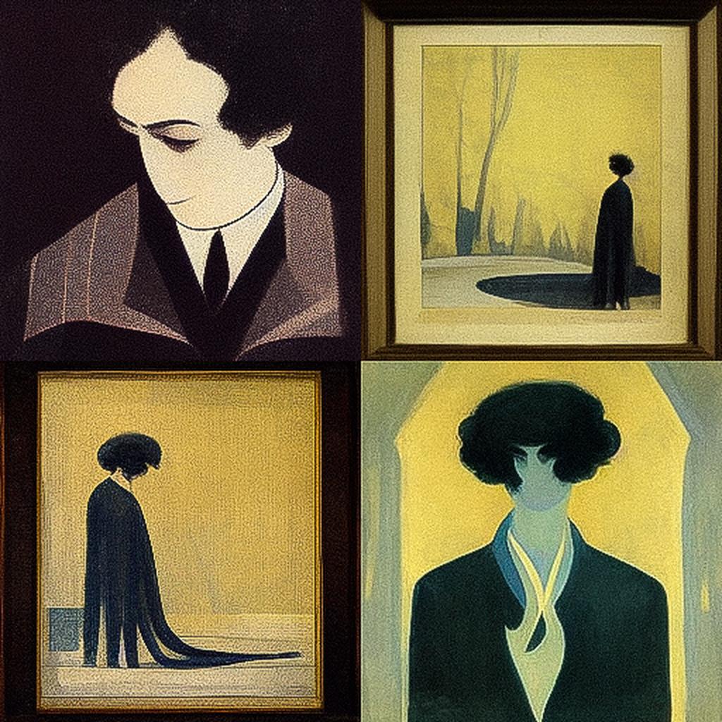Leon Spilliaert style, Midjourney V3, render 1 of 4