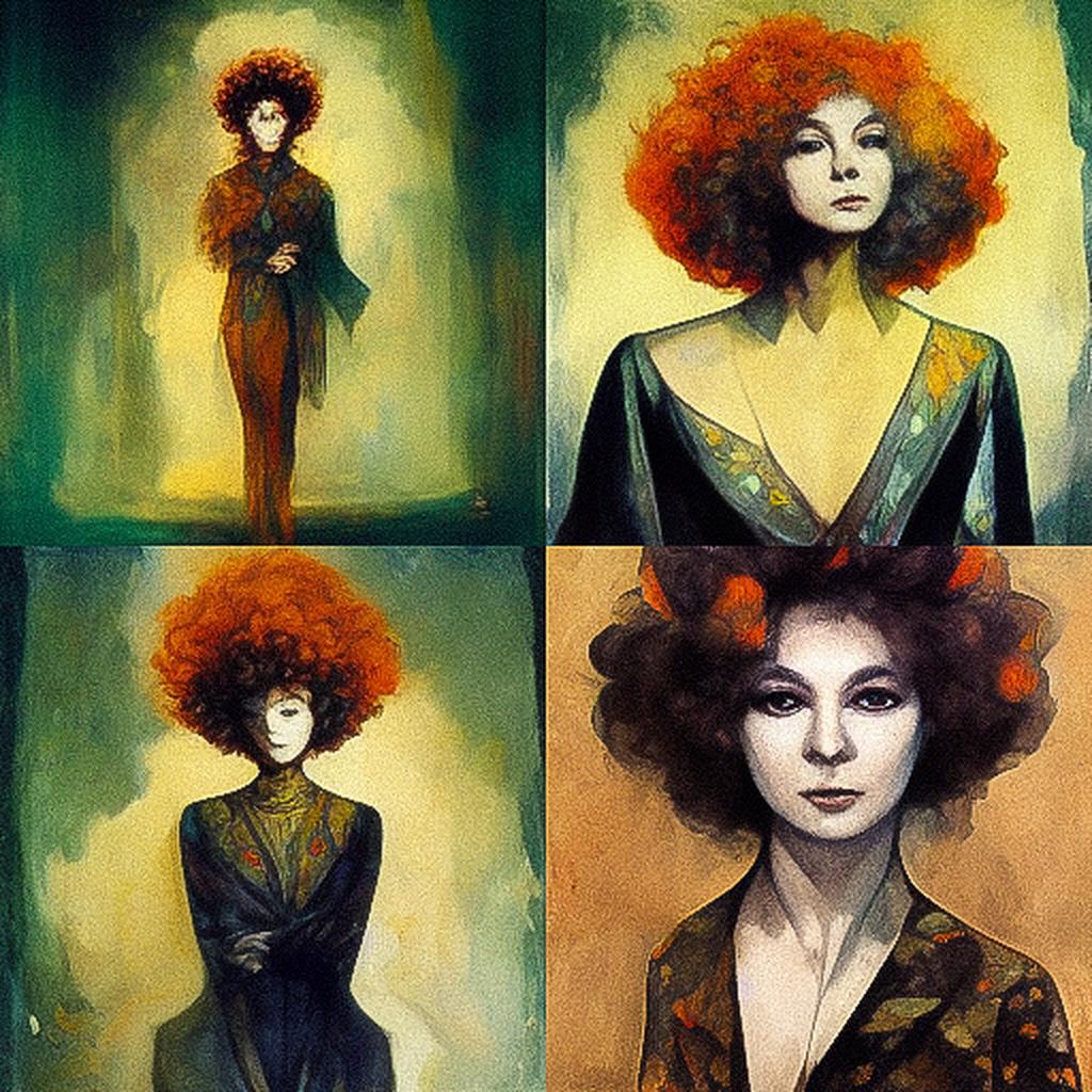 Leonor Fini style, Midjourney V3, render 1 of 4