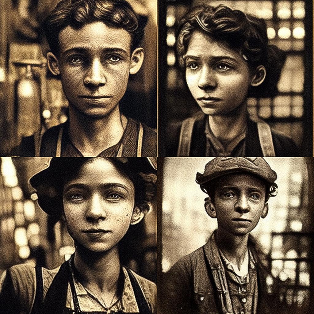 Lewis Hine style, Midjourney V3, render 1 of 4