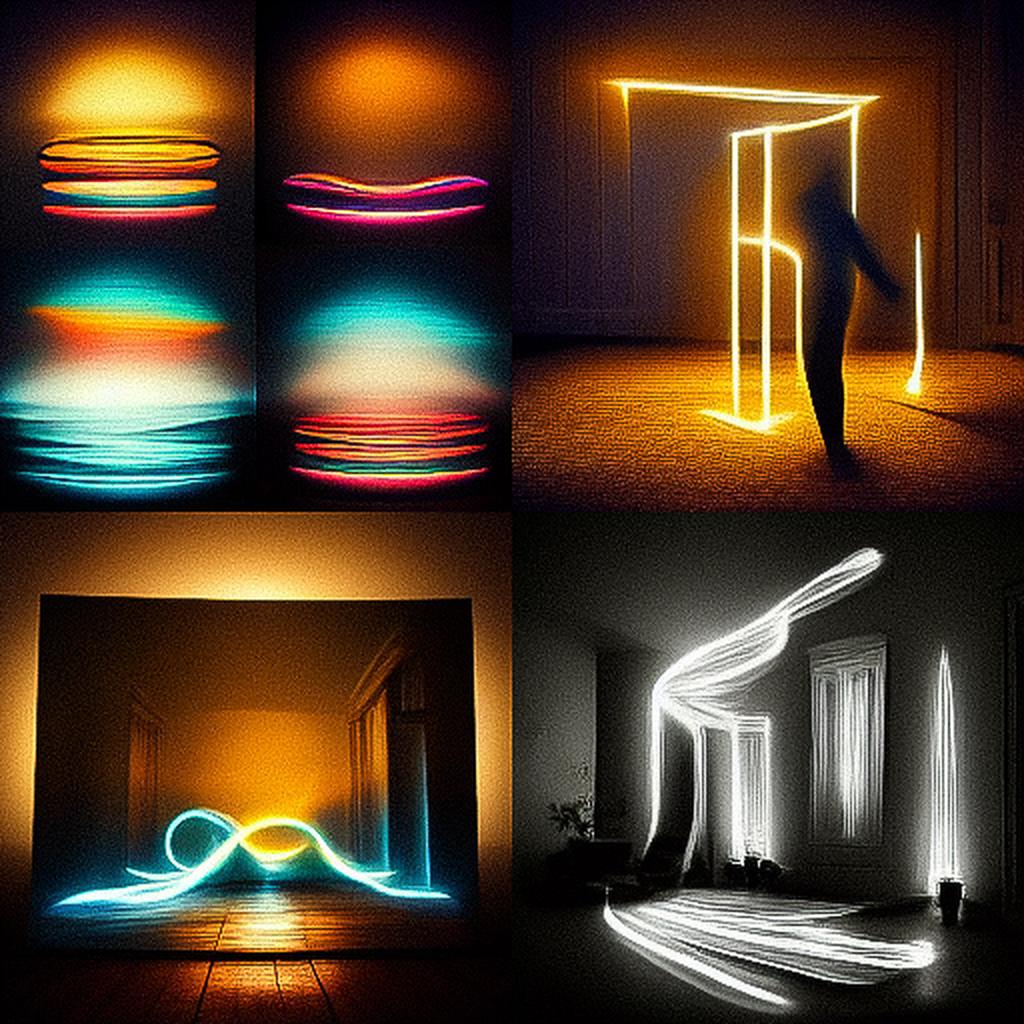 Light painting style, Midjourney V3, render 1 of 4