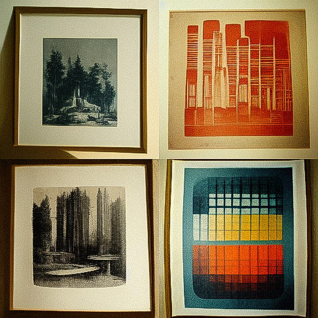 Lithography print style, Midjourney V3, render 1 of 4
