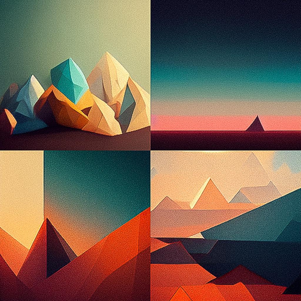 Low-poly style, Midjourney V3, render 1 of 4