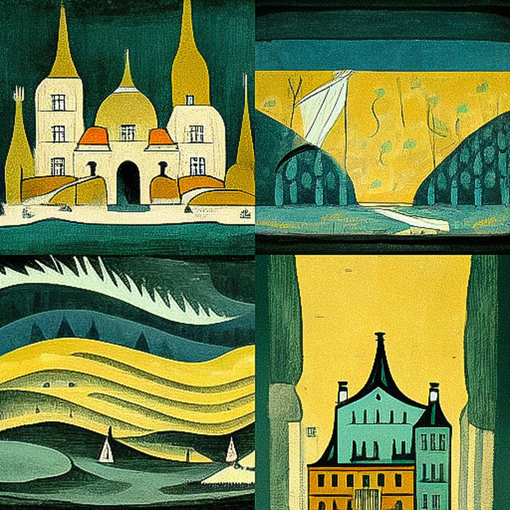 Ludwig Bemelmans style, Midjourney V3, render 1 of 4