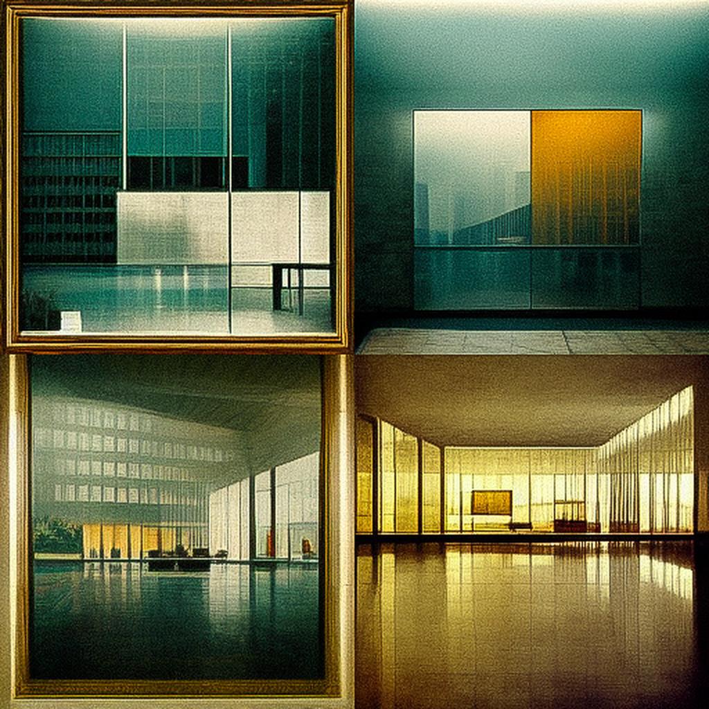 Ludwig Mies van der Rohe style, Midjourney V3, render 1 of 4