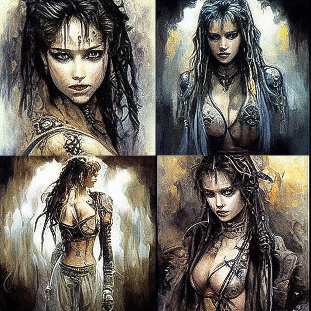 Luis Royo style, Midjourney V3, render 1 of 4