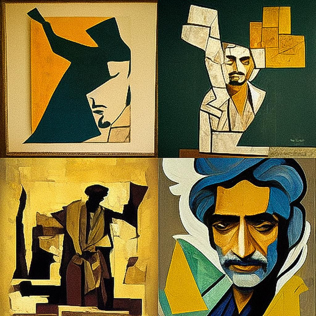 M. F. Husain style, Midjourney V3, render 1 of 4