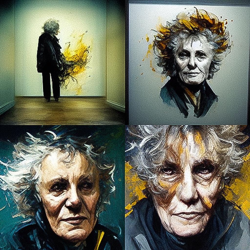 Maggi Hambling style, Midjourney V3, render 1 of 4