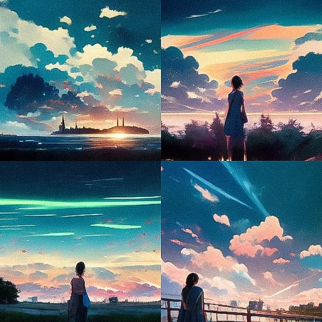 Makoto Shinkai style, Midjourney V3, render 1 of 4