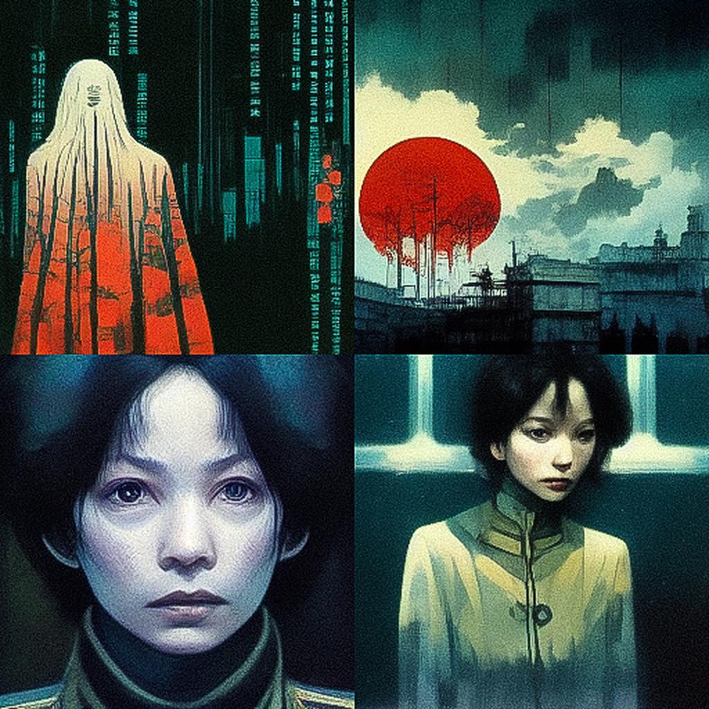 Mamoru Oshii style, Midjourney V3, render 1 of 4
