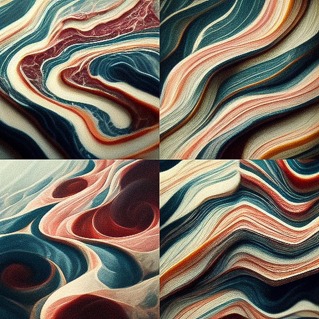Marbling style, Midjourney V3, render 1 of 4