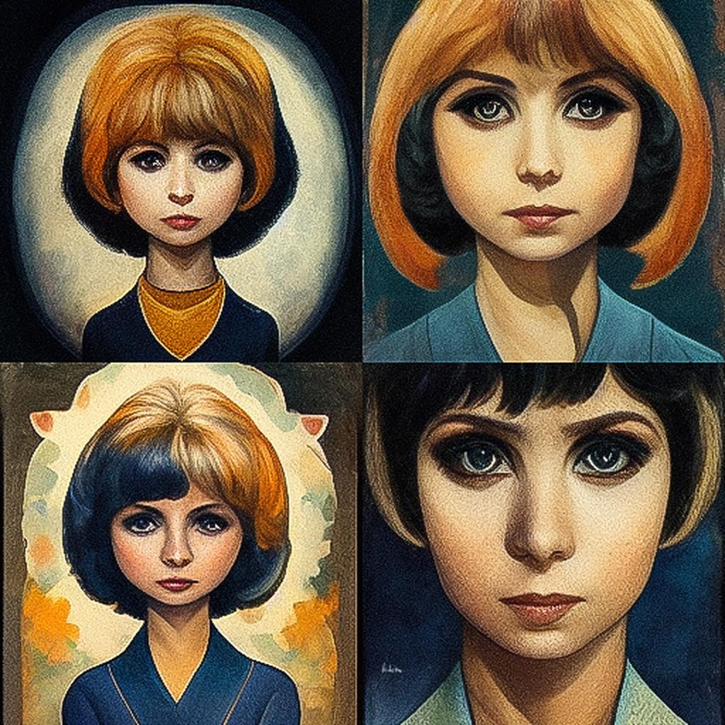 Margaret Keane style, Midjourney V3, render 1 of 4