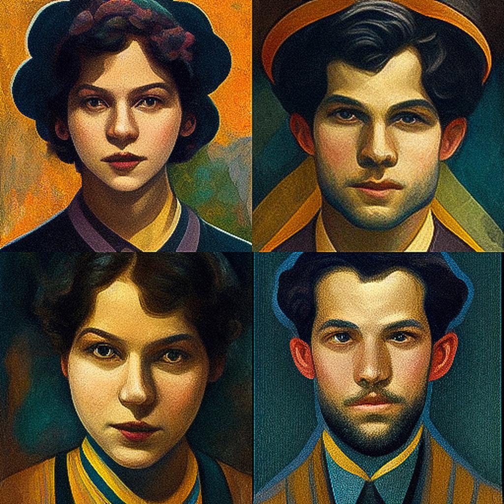 Mark Gertler style, Midjourney V3, render 1 of 4