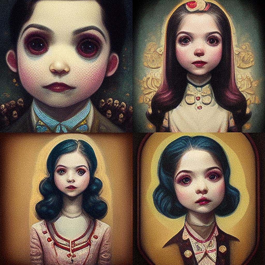 Mark Ryden style, Midjourney V3, render 1 of 4