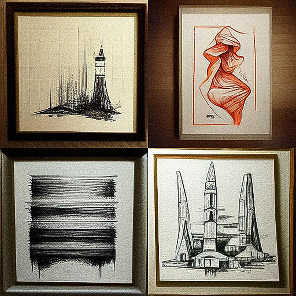 Marker drawing style, Midjourney V3, render 1 of 4