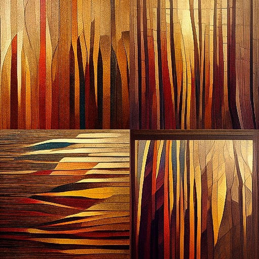 Marquetry style, Midjourney V3, render 1 of 4