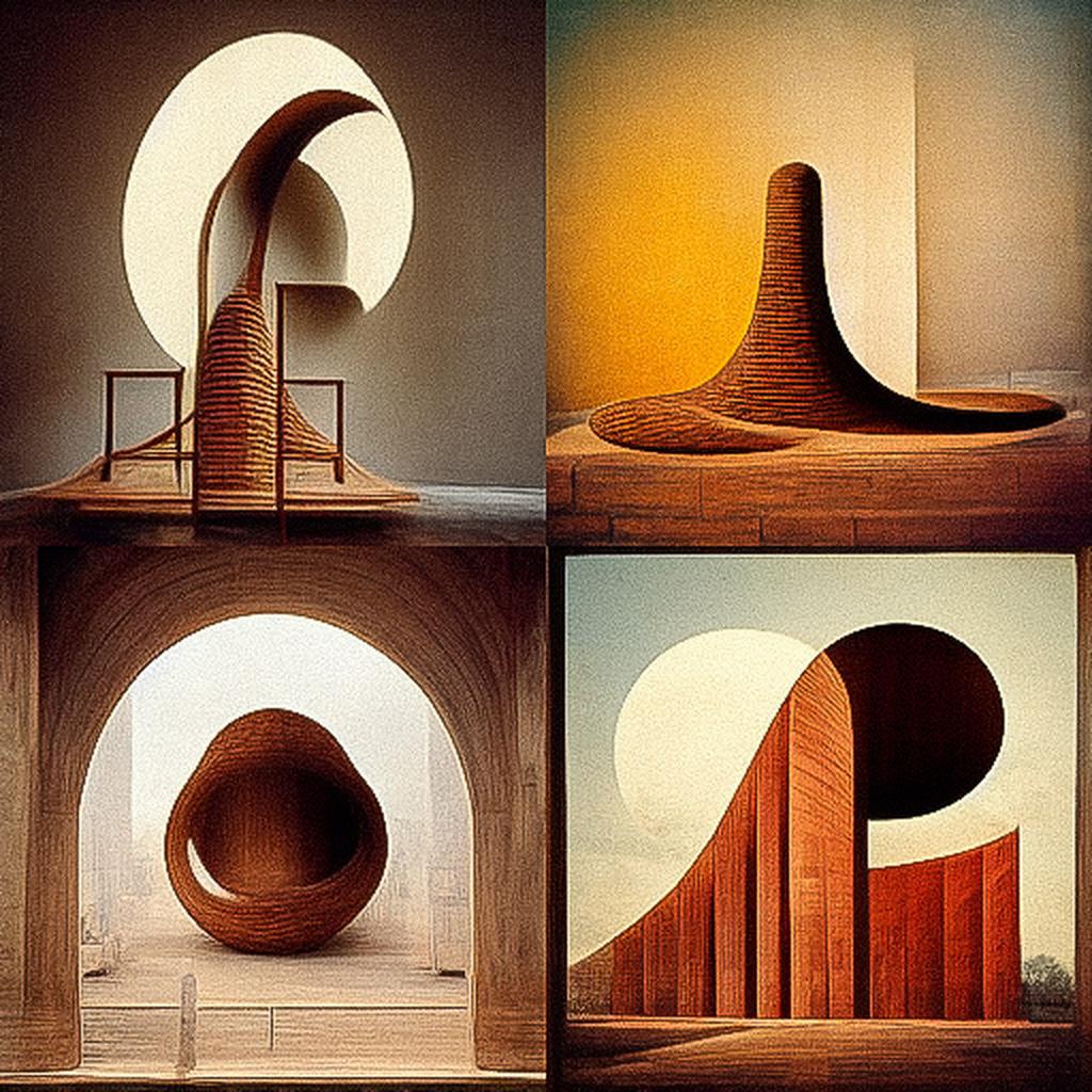 Martin Puryear style, Midjourney V3, render 1 of 4