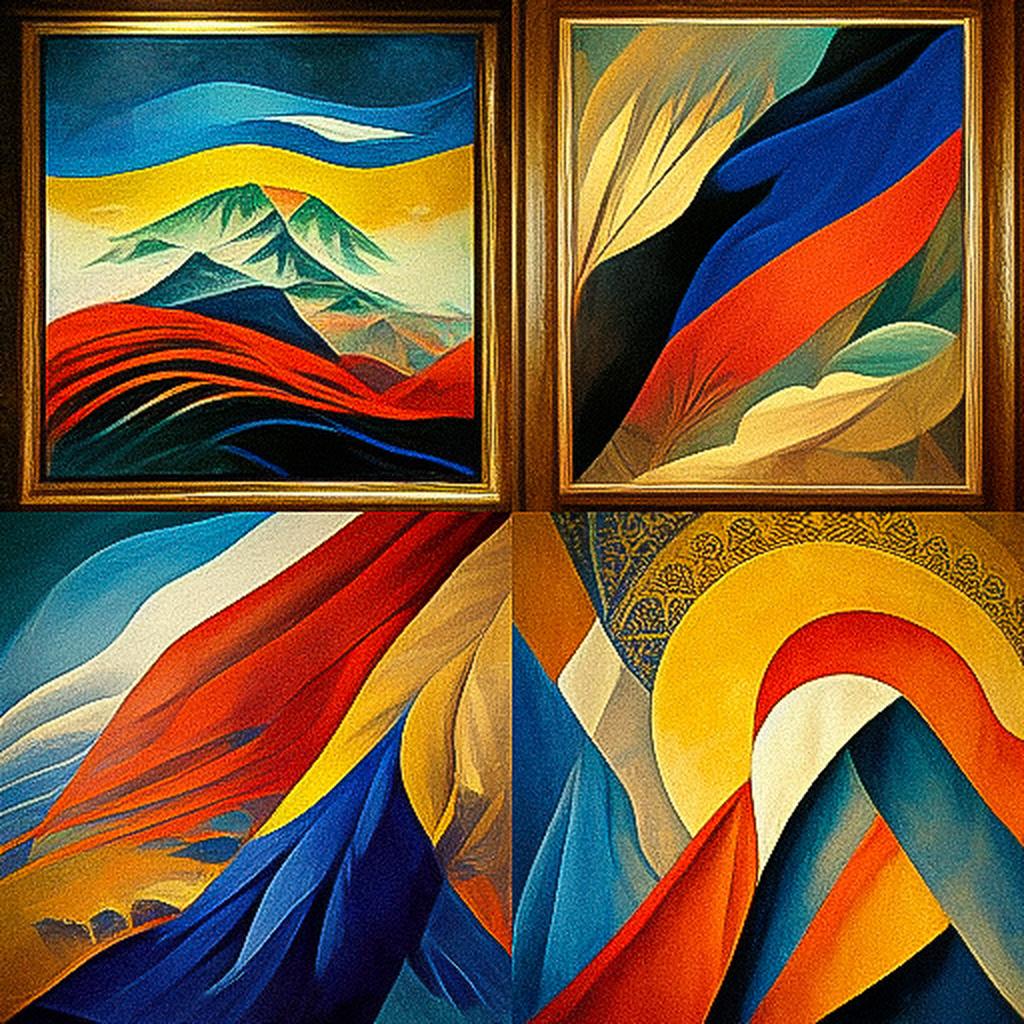 Martiros Saryan style, Midjourney V3, render 1 of 4